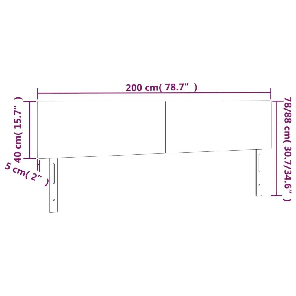 Gultas galvgaļi vidaXL (100x5x78/88 cm), 2 gab., melns cena un informācija | Gultas | 220.lv