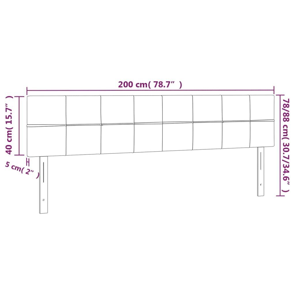 Gultas galvgaļi vidaXL (100x5x78/88 cm), 2 gab., tumši pelēks цена и информация | Gultas | 220.lv