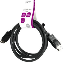 DELTACO DisplayPort kabelis, DP 1.4, 8K@60Hz, 2m, melns cena un informācija | Kabeļi un vadi | 220.lv