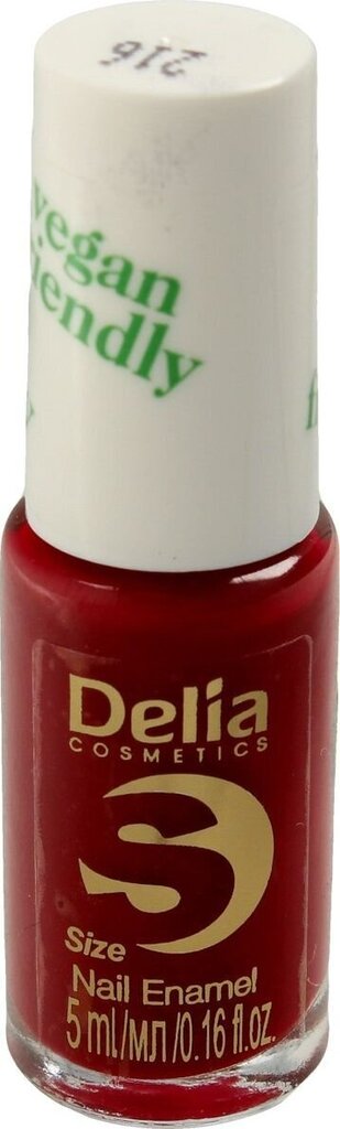 Nagu laka Delia Cosmetics Vegan Friendly Size S, nr 216 Cherry Bomb, 5ml cena un informācija | Nagu lakas, stiprinātāji | 220.lv