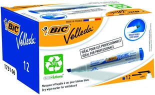 Маркер для белых досок Bic Velleda 1751 4-6 мм, крестообразная головка, синий, 12 шт. 751066 цена и информация | Письменные принадлежности | 220.lv