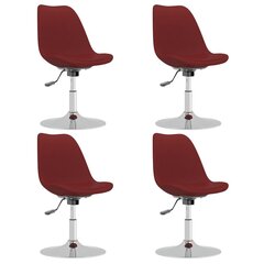 Grozāmie ēdamistabas krēsli, 4 gab., sarkanvīns, audums kaina ir informacija | Virtuves un ēdamistabas krēsli | 220.lv