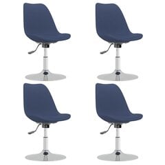 Grozāmie ēdamistabas krēsli, 4 gab., zilā krāsā, audums cena un informācija | Virtuves un ēdamistabas krēsli | 220.lv