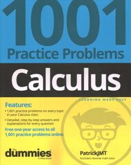 Calculus: 1001 Practice Problems For Dummies (plus Fr ee Online Practice) cena un informācija | Ekonomikas grāmatas | 220.lv