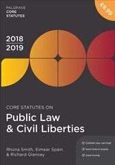 Core Statutes on Public Law & Civil Liberties 2018-19 3rd ed. 2018 cena un informācija | Ekonomikas grāmatas | 220.lv