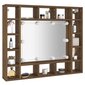 Spoguļskapis ar LED apgaismojumu, brūns, 91x15x76,5cm cena un informācija | Vannas istabas skapīši | 220.lv