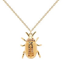 PDPAOLA Oriģināla zeltīta kaklarota BALANCE Beetle Amulet CO01-257-U (ķēde, kulons) cena un informācija | Kaklarotas | 220.lv