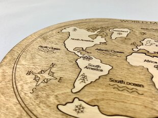Деревянный пазл для детей «World map» цена и информация | Развивающие игрушки | 220.lv