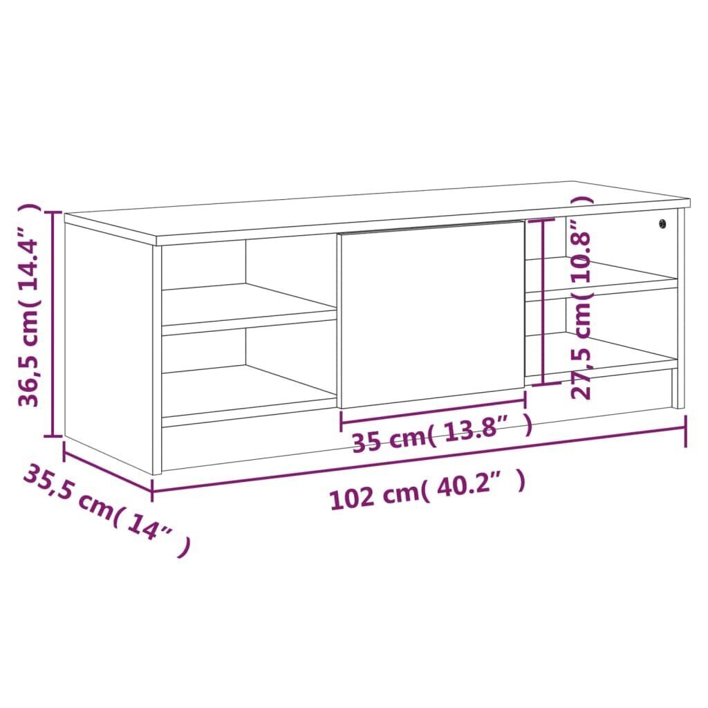 TV skapis, ozols, 102x35,5x35,5cm, koks cena un informācija | TV galdiņi | 220.lv