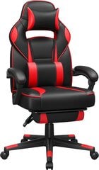 SongMics spēļu krēsls, galda krēsls ar kāju balstu, biroja krēsls ar galvas balstu un muguras spilventiņu, regulējams augstums, ergonomisks, 90-135 ° slīpuma leņķis, līdz 150 kg, melnā sarkanā krāsā OBG73BRV1 cena un informācija | Biroja krēsli | 220.lv
