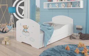 Gulta ADRK Furniture Pepe Teddy Bear and Cloud, 140x70 cm, balta cena un informācija | Bērnu gultas | 220.lv