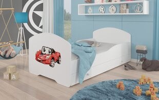 Gulta ADRK Furniture Pepe Red Car, 140x70 cm, balta cena un informācija | Bērnu gultas | 220.lv