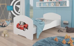 Gulta ADRK Furniture Pepe Red Car, 140x70 cm, balta cena un informācija | Bērnu gultas | 220.lv