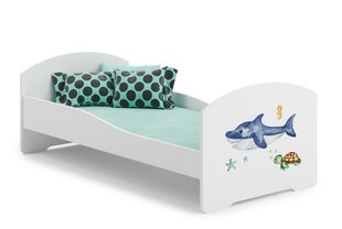 Gulta ADRK Furniture Pepe Sea Animals, 160x80 cm, balta cena un informācija | Bērnu gultas | 220.lv