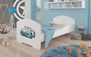 Gulta ADRK Furniture Pepe Police Car, 160x80 cm, balta cena un informācija | Bērnu gultas | 220.lv