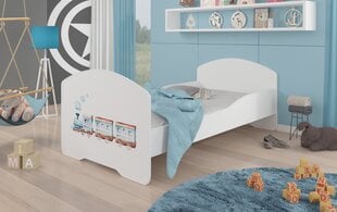Кровать ADRK Furniture Pepe Railway, 160x80 см, белая цена и информация | Детские кровати | 220.lv