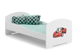 Gulta ADRK Furniture Pepe Red Car, 160x80 cm, balta cena un informācija | Bērnu gultas | 220.lv