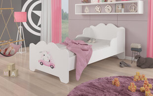 Gulta ADRK Furniture Ximena Cat in a Car, 140x70 cm, balta cena un informācija | Bērnu gultas | 220.lv