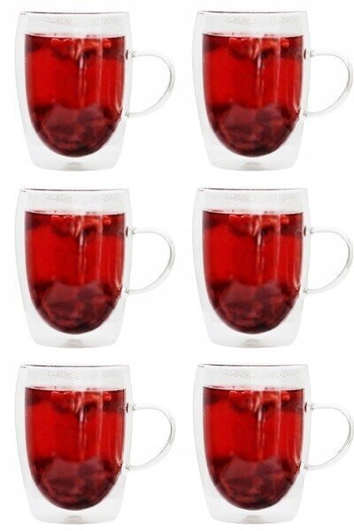 Dubultās stikla kafijas un tējas glāzes - 300 ml 6 gab. cena un informācija | Glāzes, krūzes, karafes | 220.lv