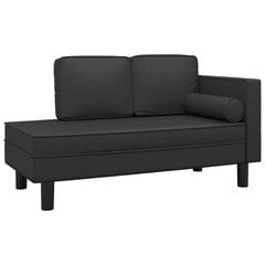 Divvietīgs dīvāns, melnā krāsā, mākslīgā āda cena un informācija | Dīvāni | 220.lv
