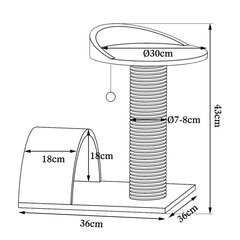 Lionto nagu asināmais, pelēks, 43 cm цена и информация | Когтеточки | 220.lv