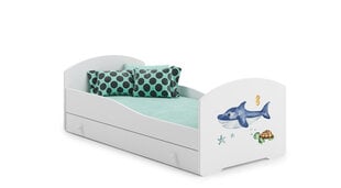 Gulta ADRK Furniture Pepe Sea Animals, 140x70 cm, balta цена и информация | Детские кровати | 220.lv