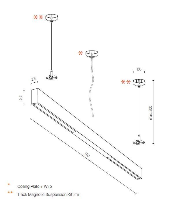 Iebūvējama lampa ar vienfāzes sliedi AZzardo AZ4798 cena un informācija | Sliežu apgaismojuma sistēmas | 220.lv