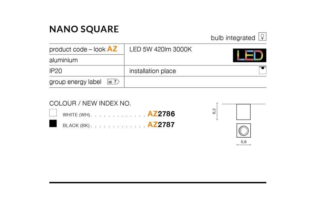 Griestu lampa AZzardo Nano AZ2786 cena un informācija | Griestu lampas | 220.lv