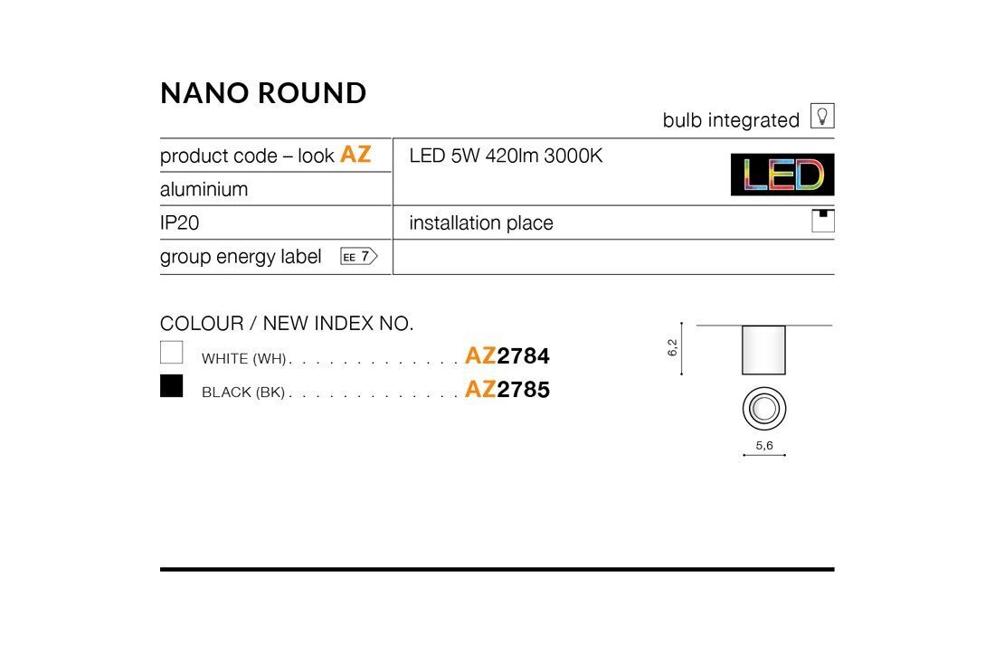 Griestu lampa AZzardo Nano r AZ2784 cena un informācija | Griestu lampas | 220.lv