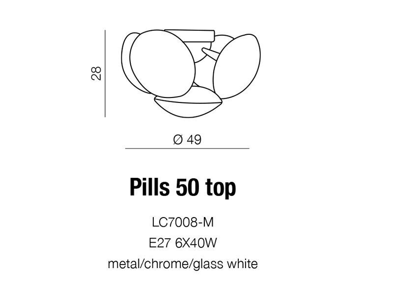 Griestu lampa AZzardo Pills AZ0345 cena un informācija | Griestu lampas | 220.lv