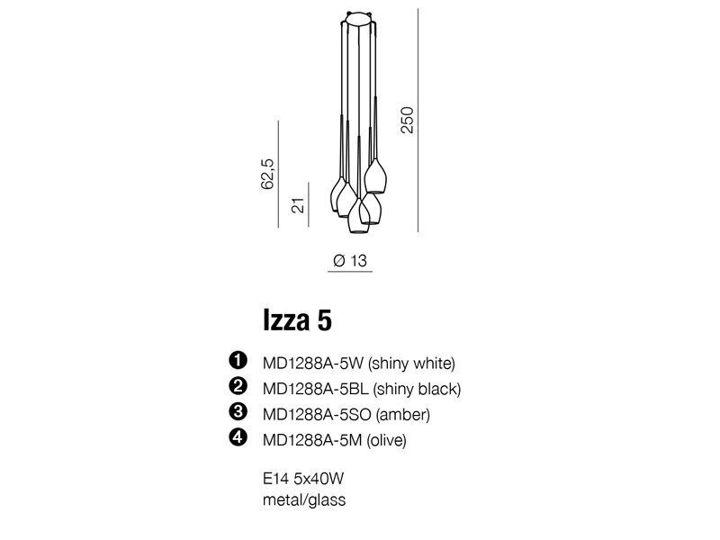 Piekaramā lampa AZzardo Izza AZ0311 cena un informācija | Lustras | 220.lv