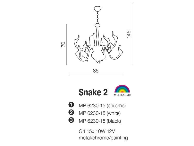 Piekaramā lampa AZzardo Snake AZ0172 cena un informācija | Lustras | 220.lv