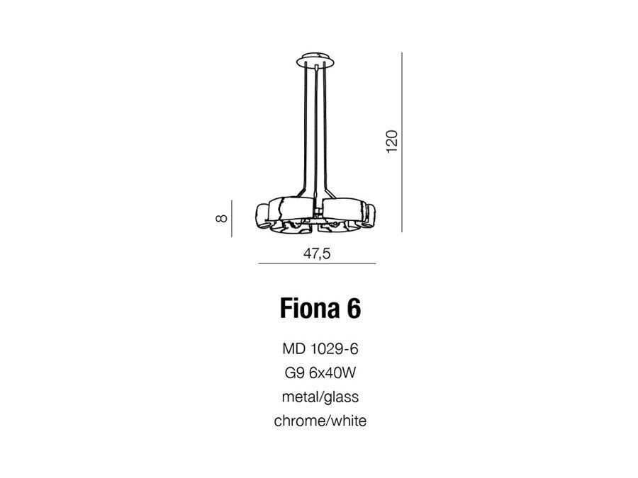 Piekaramā lampa AZzardo Fiona AZ0123 cena un informācija | Lustras | 220.lv