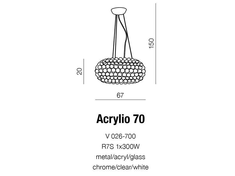 Piekaramā lampa AZzardo Acrylio AZ0054 cena un informācija | Lustras | 220.lv