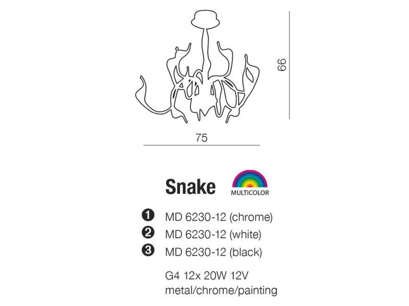 Piekaramā lampa AZzardo Snake AZ0045 cena un informācija | Piekaramās lampas | 220.lv