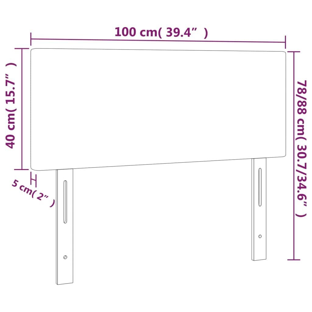 Gultas galvgalis vidaXL (100x5x78/88 cm), melns cena un informācija | Gultas | 220.lv