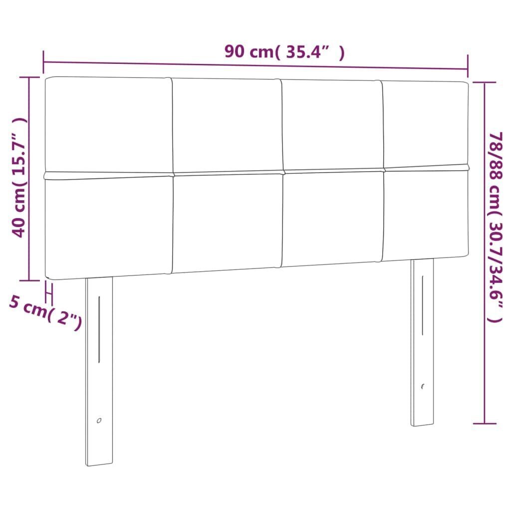 Gultas galvgalis vidaXL (90x5x78/88 cm), zils цена и информация | Gultas | 220.lv