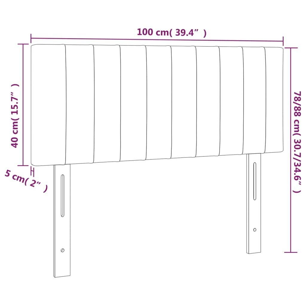 Gultas galvgalis vidaXL (100x5x78/88 cm), tumši brūns cena un informācija | Gultas | 220.lv