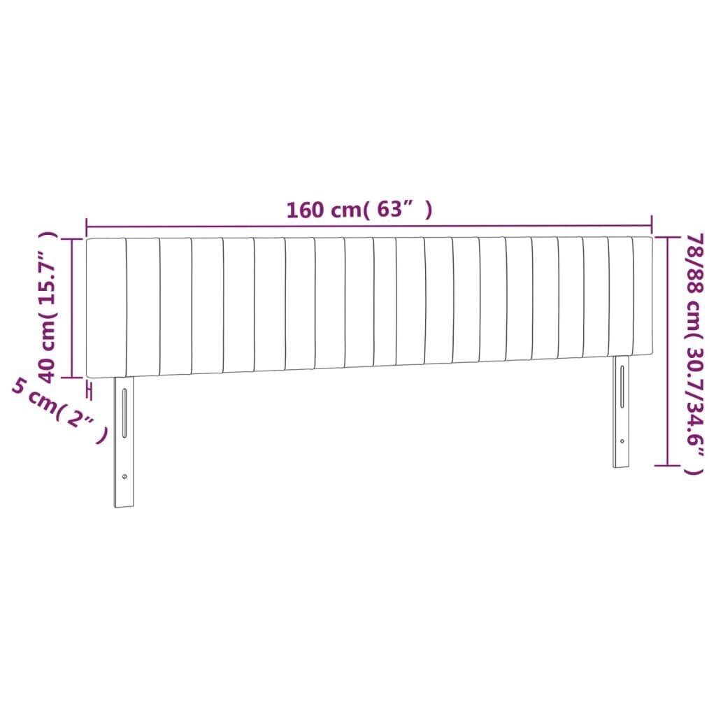 Gultas galvgaļi vidaXL (80x5x78/88 cm), 2 gab., melns cena un informācija | Gultas | 220.lv