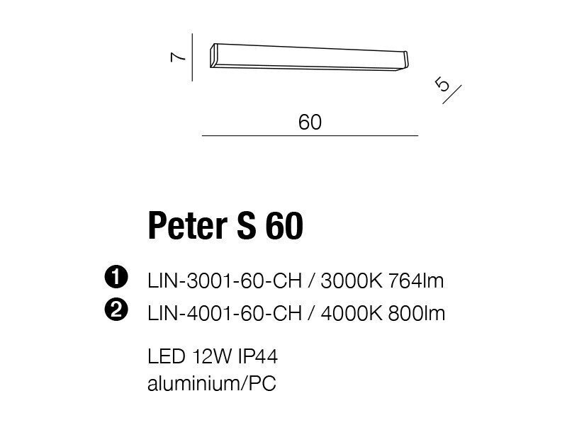 Vannas istabas sienas lampa AZzardo Peter AZ2615 цена и информация | Sienas lampas | 220.lv