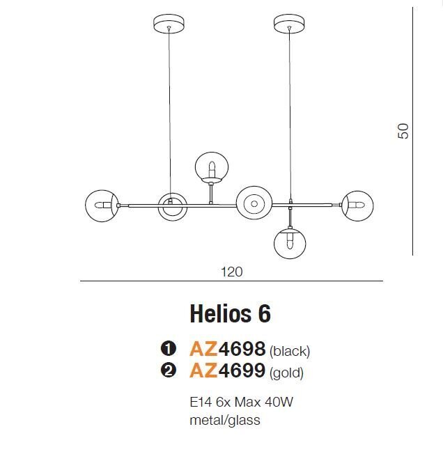 Piekarams gaismeklis AZzardo Helios AZ4699 цена и информация | Piekaramās lampas | 220.lv