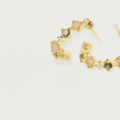 PDPAOLA Apzeltīti sudraba auskari ar mirdzošiem cirkoniem GLORY Gold AR01-220-U цена и информация | Серьги | 220.lv