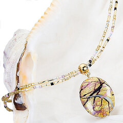 Lampglas Skaista kaklarota sievietēm Romantic Roots ar Lampglas pērli ar 24 karātu zeltu NP13 cena un informācija | Kaklarotas | 220.lv