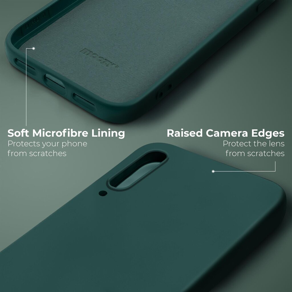 Moozy Lifestyle telefona vāciņš saderīgs ar Samsung Galaxy A50 / A50s / A30s – augstvērtīga silikona apvalks ar matētu virsmu un mīkstu mikrošķiedras oderi, Tumši zaļš цена и информация | Telefonu vāciņi, maciņi | 220.lv