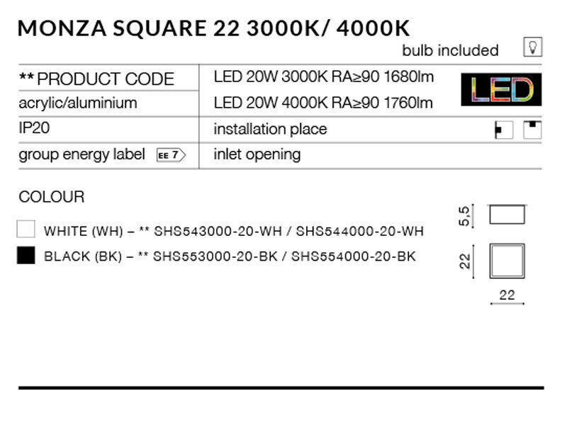 Griestu lampa AZzardo Monza sq AZ2270 cena un informācija | Griestu lampas | 220.lv