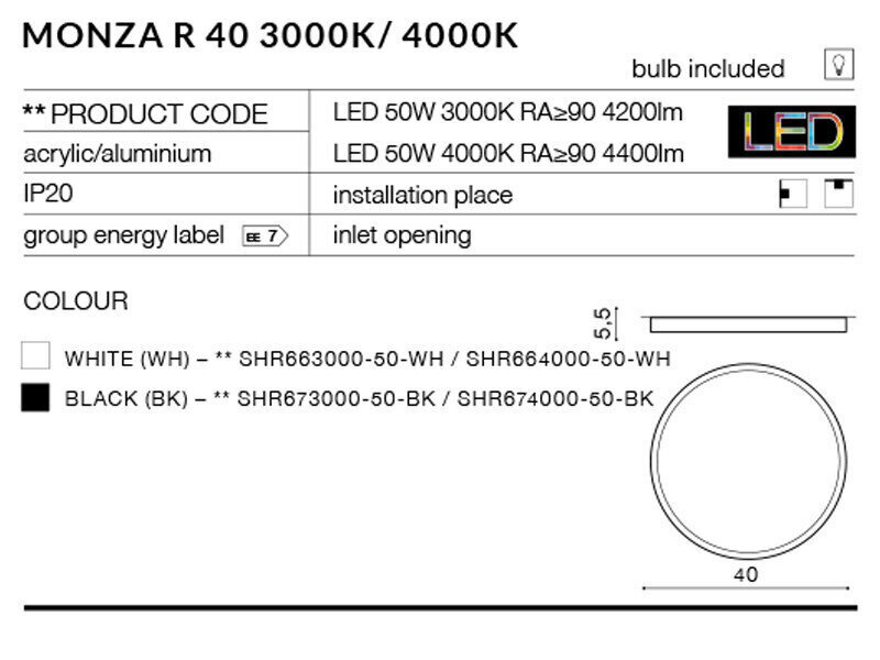Griestu lampa AZzardo Monza r AZ2266 cena un informācija | Griestu lampas | 220.lv