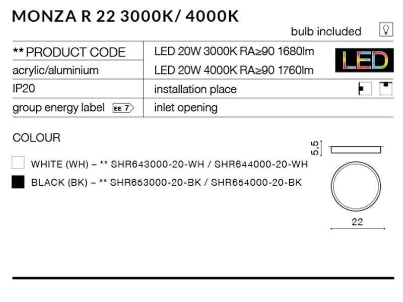 Griestu lampa AZzardo Monza r AZ2260 cena un informācija | Griestu lampas | 220.lv