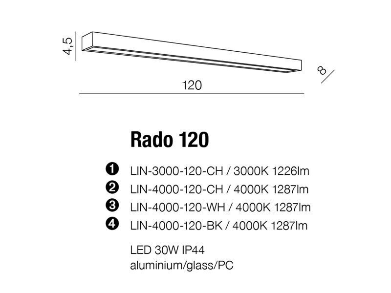 Vannas istabas sienas lampa AZzardo Rado AZ2081 цена и информация | Sienas lampas | 220.lv