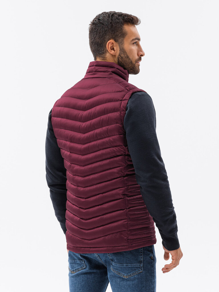 Stepēta vīriešu veste Ombre V54 bordo цена и информация | Vīriešu vestes | 220.lv