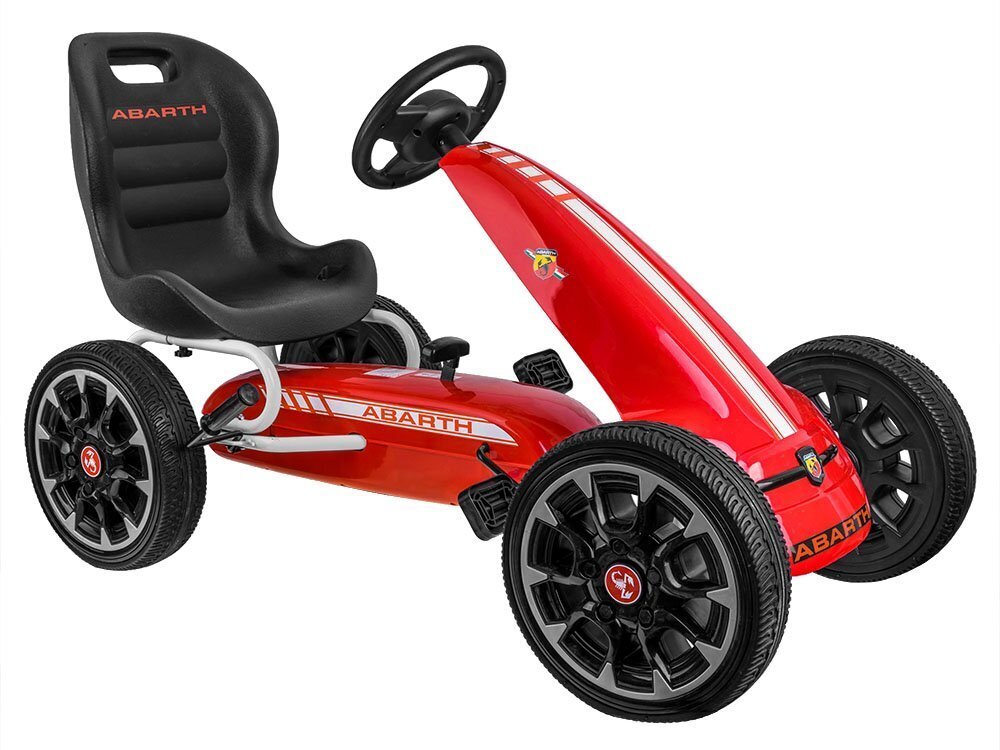 Pedāļu kartings gokart abarth lieli mīkstie riteņi PA0167, sarkans cena un informācija | Rotaļlietas zēniem | 220.lv